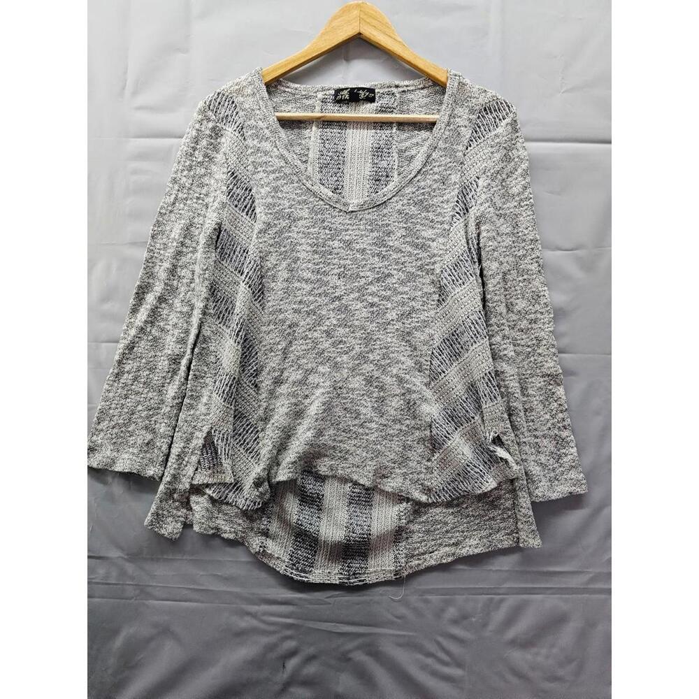 Absolutely Famous Gray Knit Sweater Women's XL Textured Lightweight Pullover